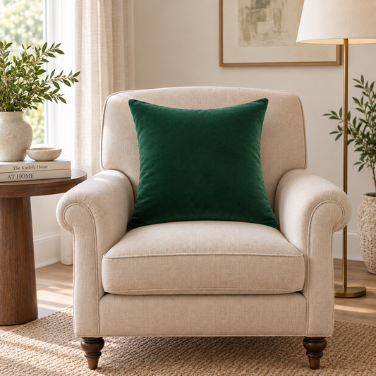 Plain Dark Green Velvet Cushion