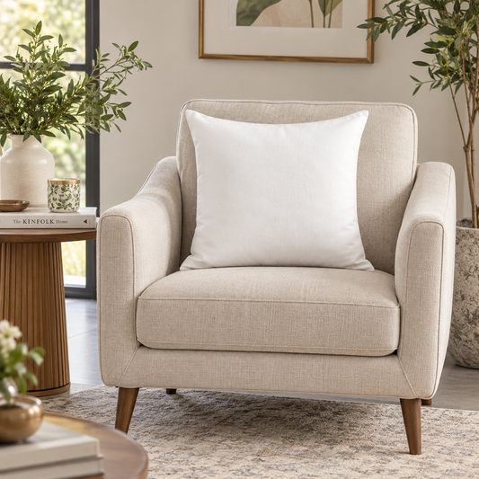 Plain White Velvet Cushion