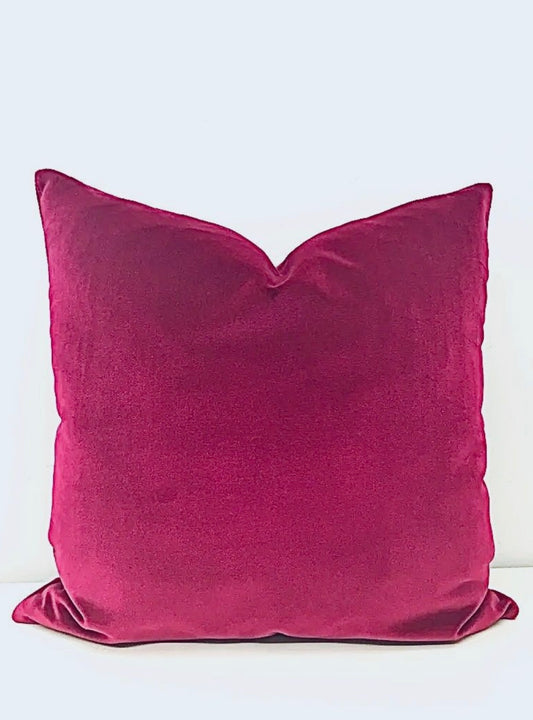 Plain Velvet Cushion (Dark Pink)