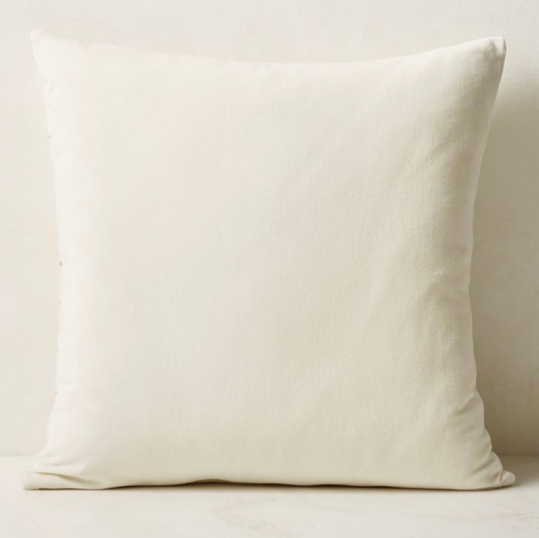 Plain Velvet Cushion (Off-White)