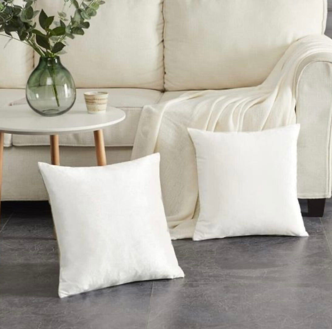 Plain Velvet Cushion (White)