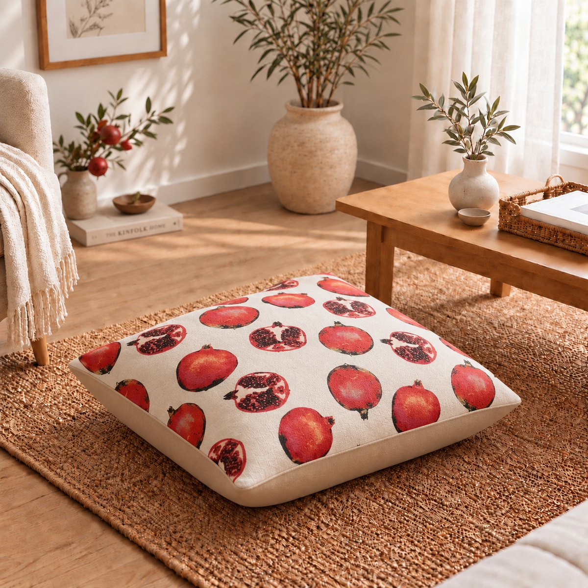 Floor Cushion Cover - Pomegranate