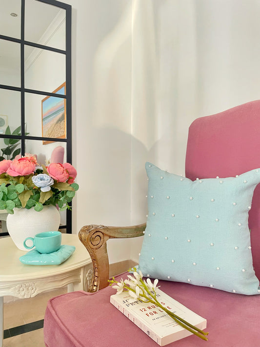 Pearls Cushion (Powder Blue)