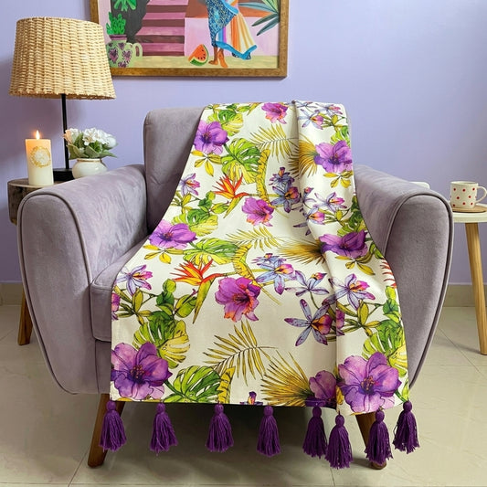 Purple Orchid Throw Blanket