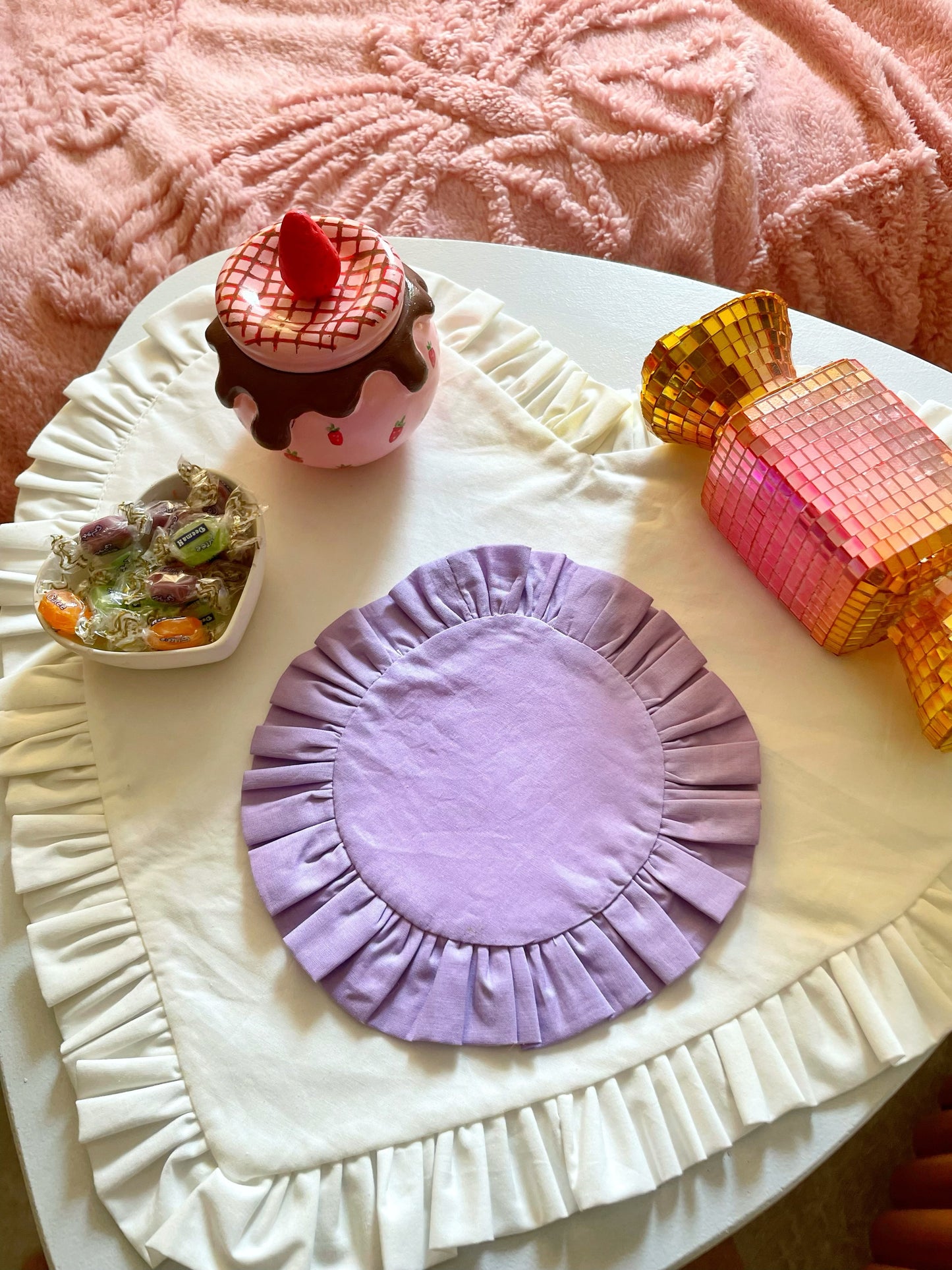 Purple Ruffle Coaster