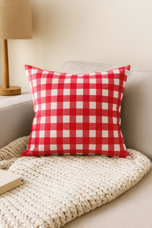 Red Gingham Cushion