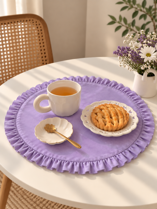 Round Ruffle Table Mat (Purple)