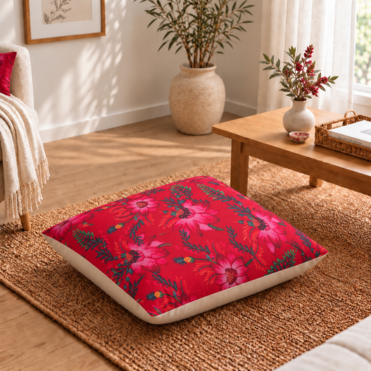 Floor Cushion Cover - Scarlet