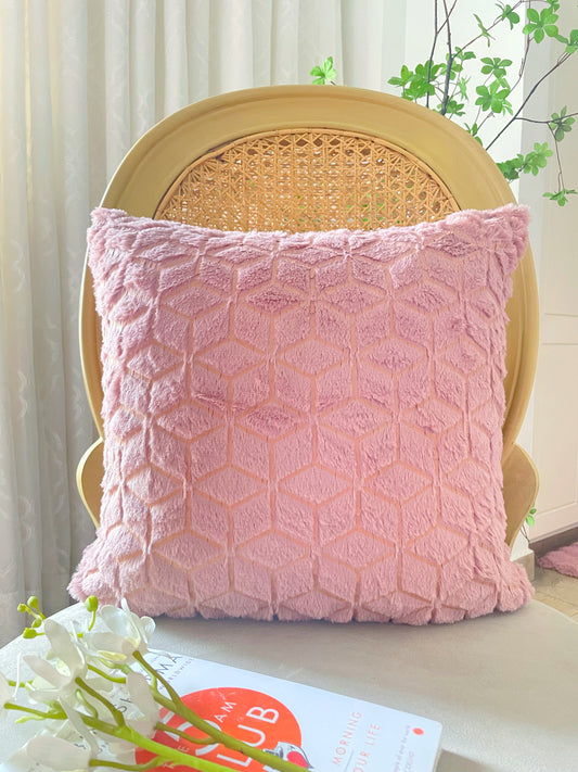 Sherpa Textured Cushion (Pink)
