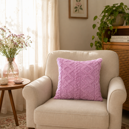 Sherpa Textured Cushion (Lavender)
