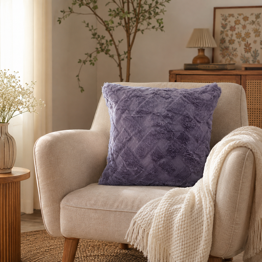 Sherpa Textured Cushion (Dark Gray)