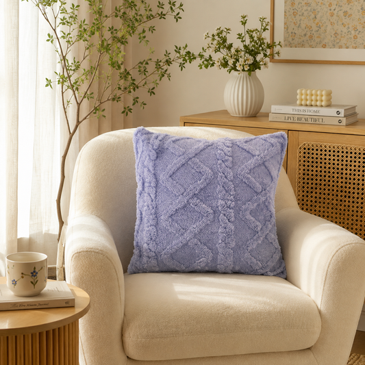 Sherpa Textured Cushion (Gray)
