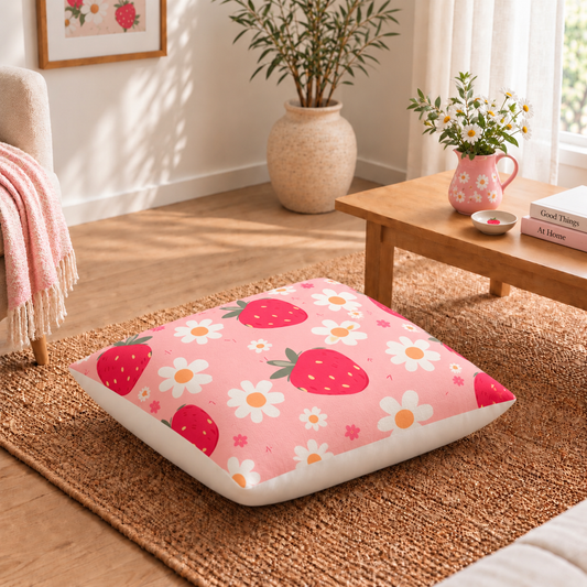Floor Cushion Cover - Strawberry Crush
