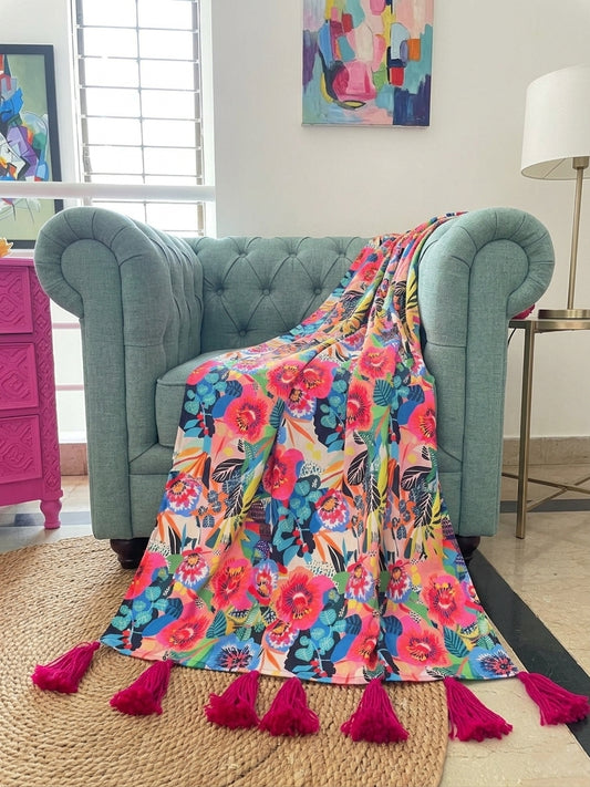 Summer Garden Throw Blanket