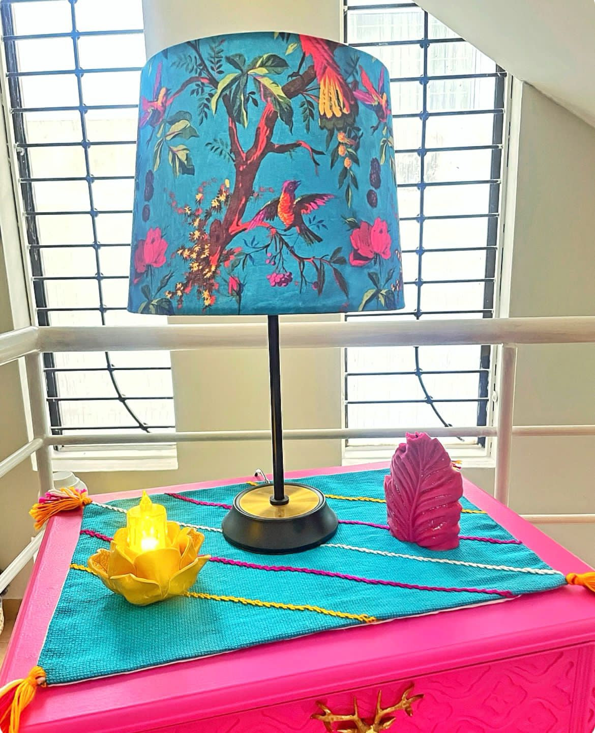 Teal Embroidered Table Mat