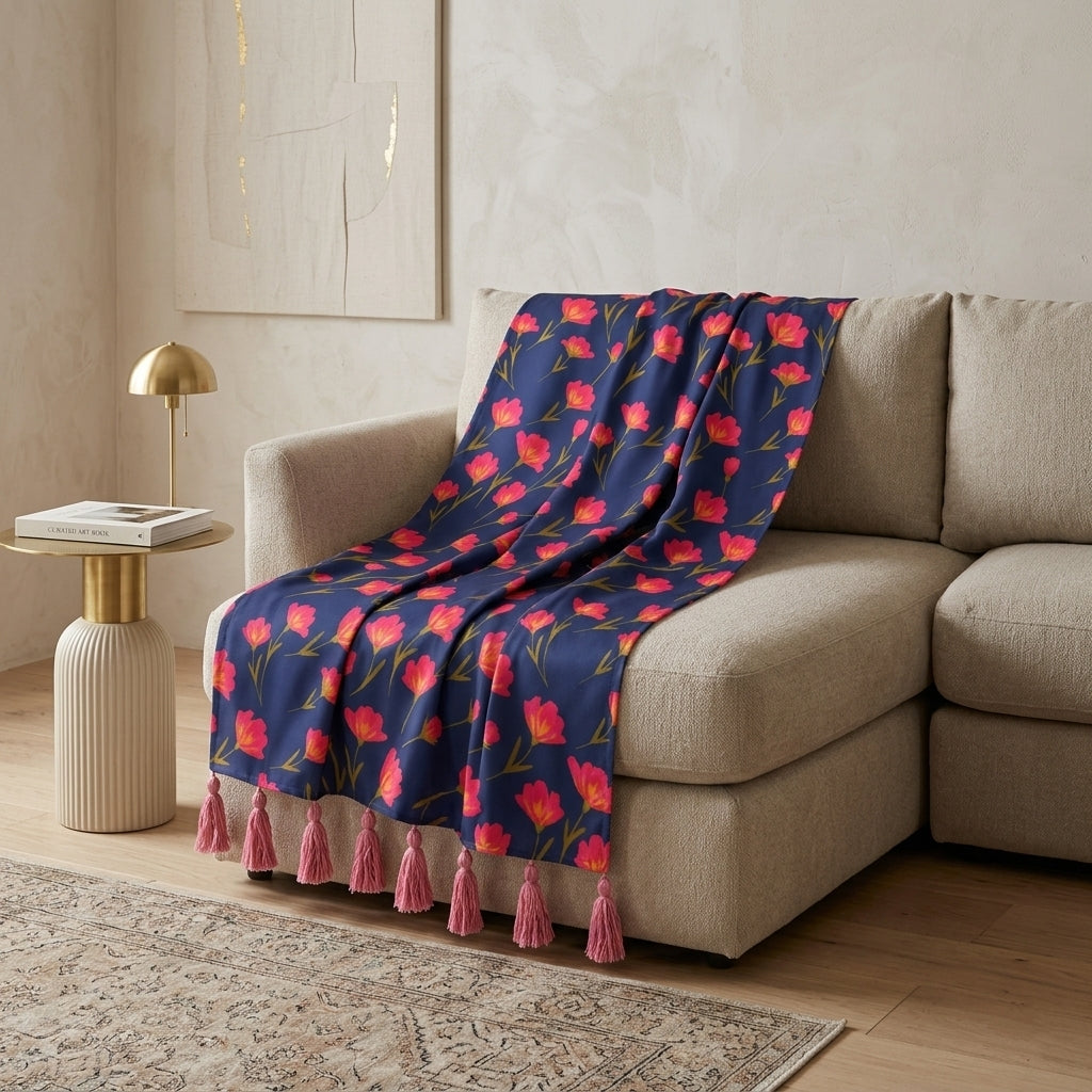 Turkish Tulips Throw Blanket