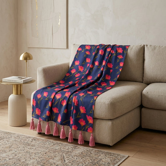 Turkish Tulips Throw Blanket