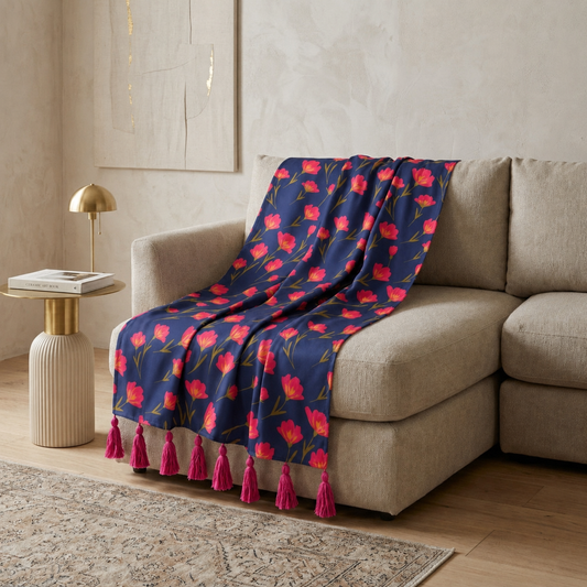 Turkish Tulips Throw Blanket