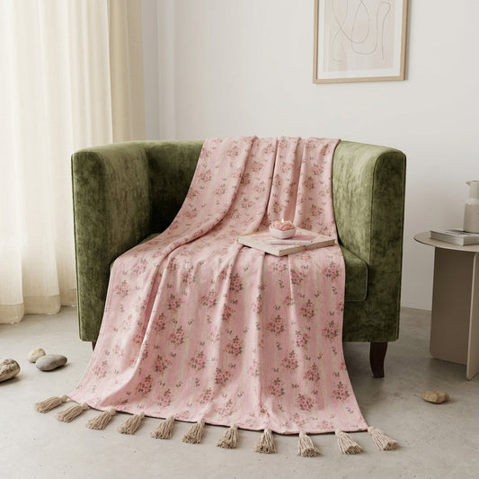 Vintage Rose Throw Blanket