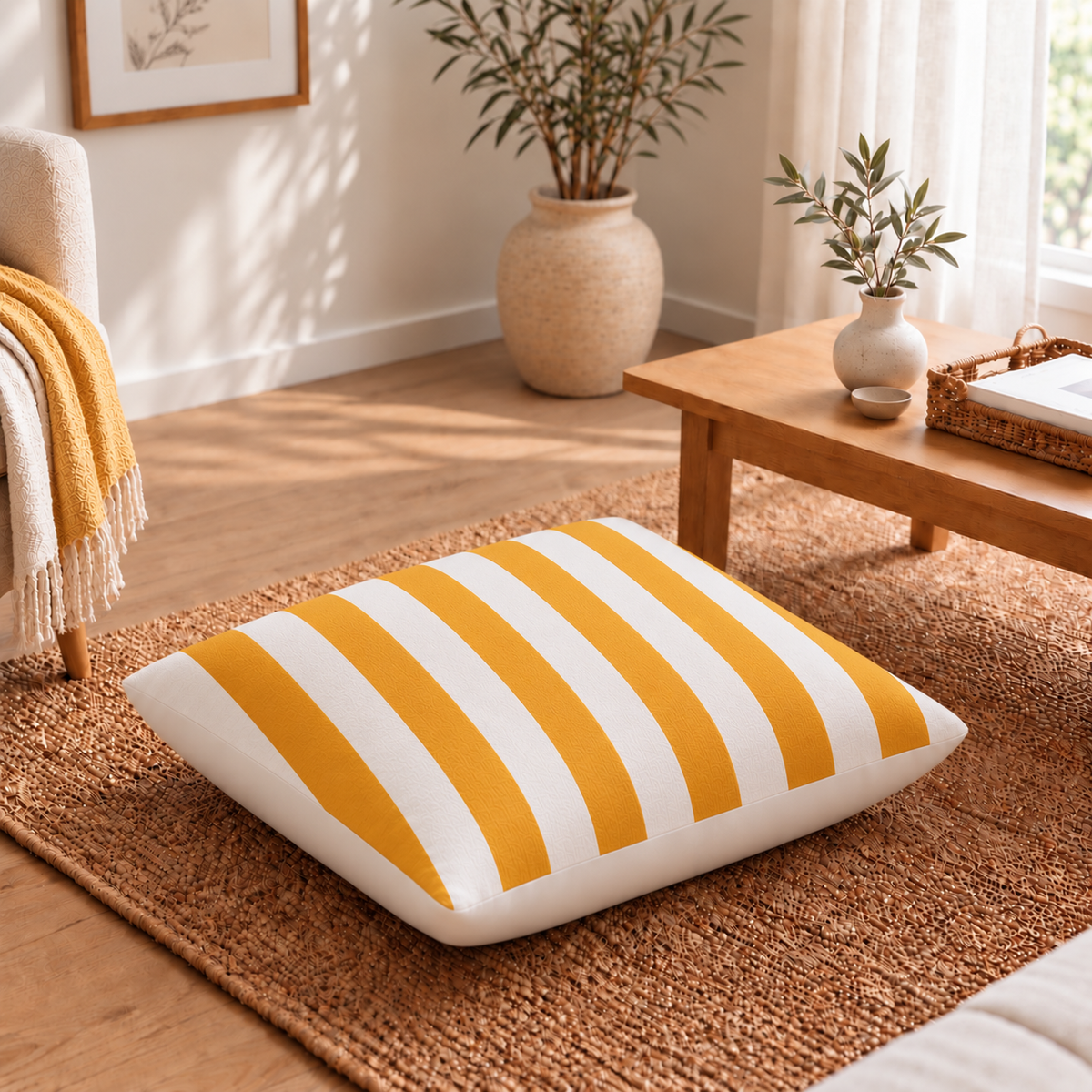 Floor Cushion Cover - Yellow Blend