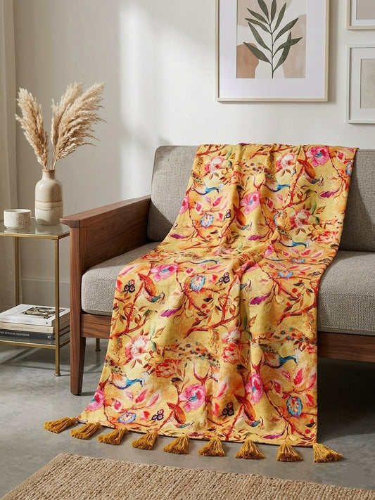 Yellow Garden Throw Blanket