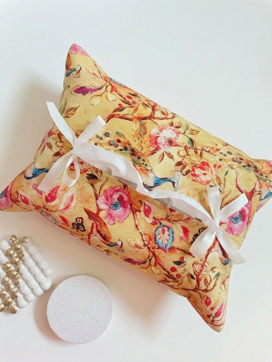 Yellow Garden Tissue Box Cover