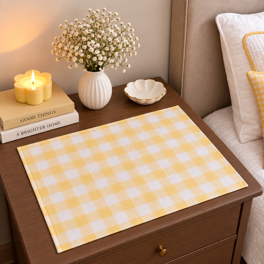 Yellow Gingham Table Mat
