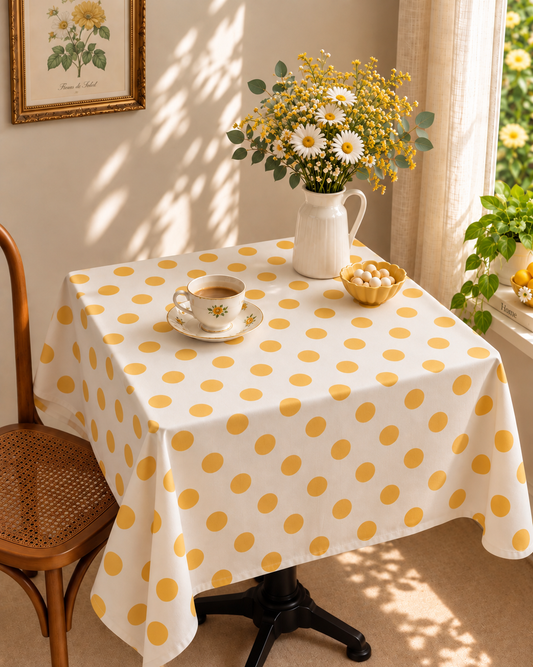 Yellow Polka Tablecloth