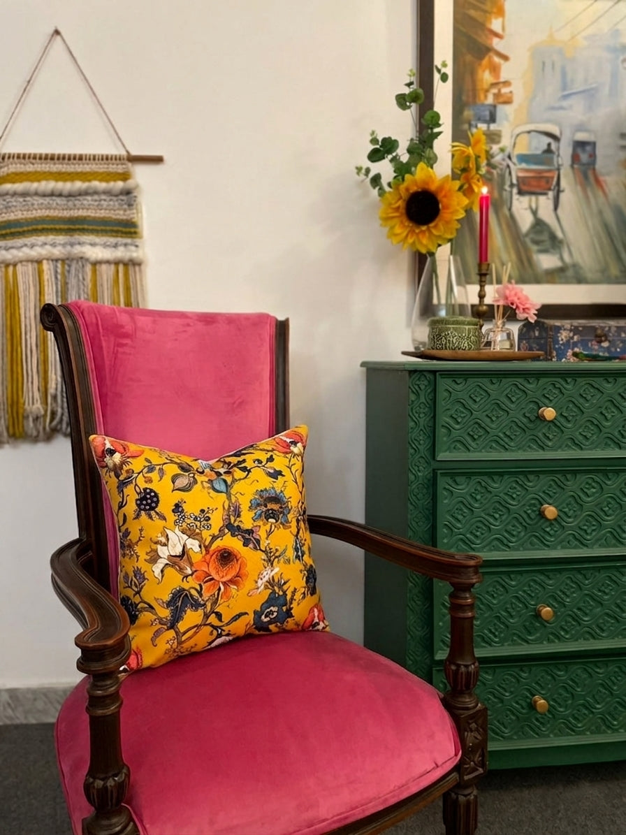 Yellow Vines Cushion