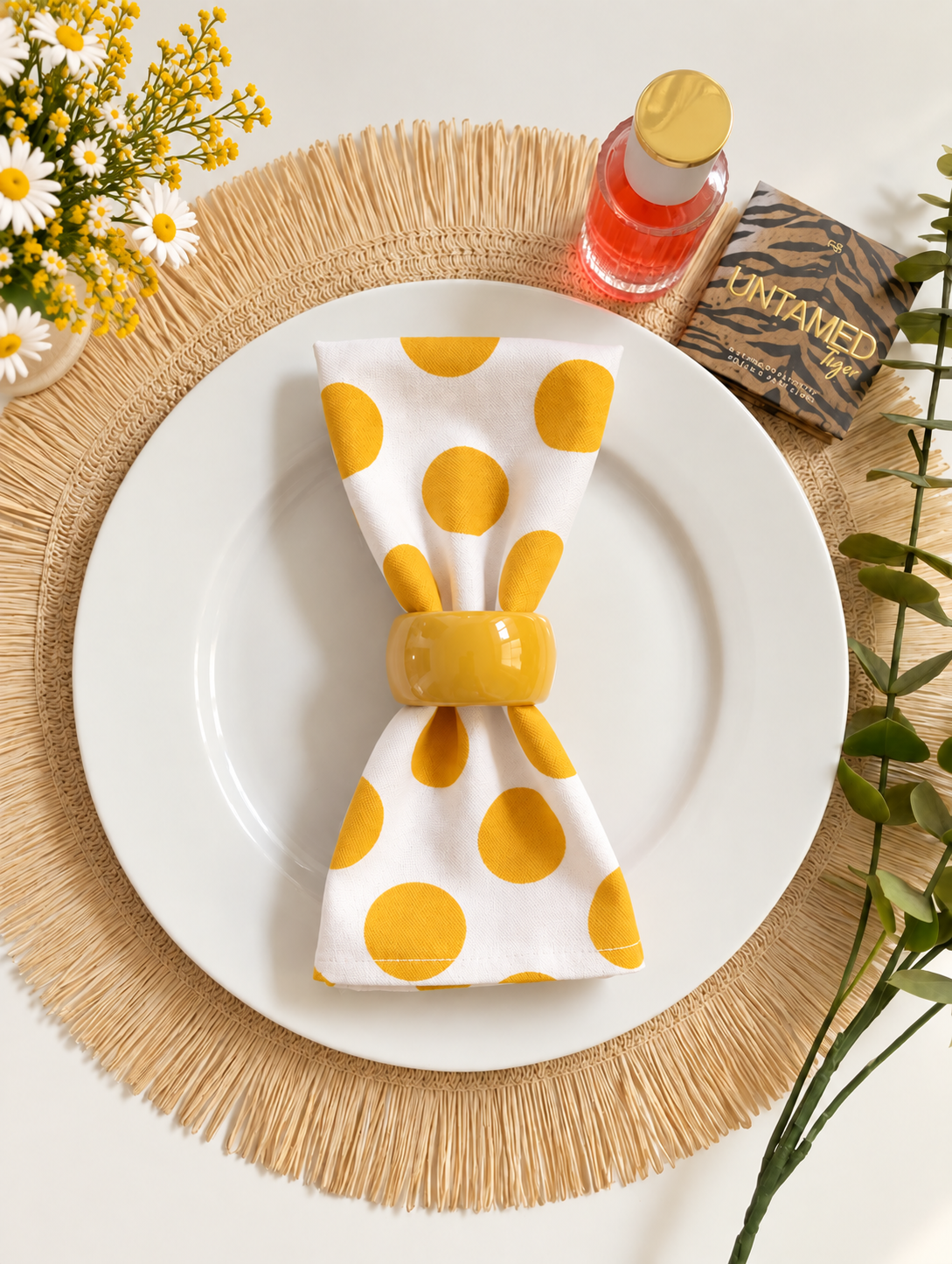 Yellow Polka Table Napkin